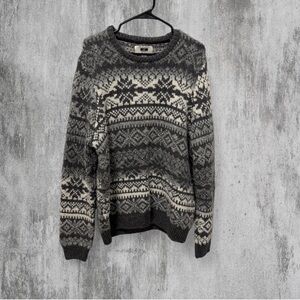 Joseph Abboud Gray and Cream Crewneck Sweater